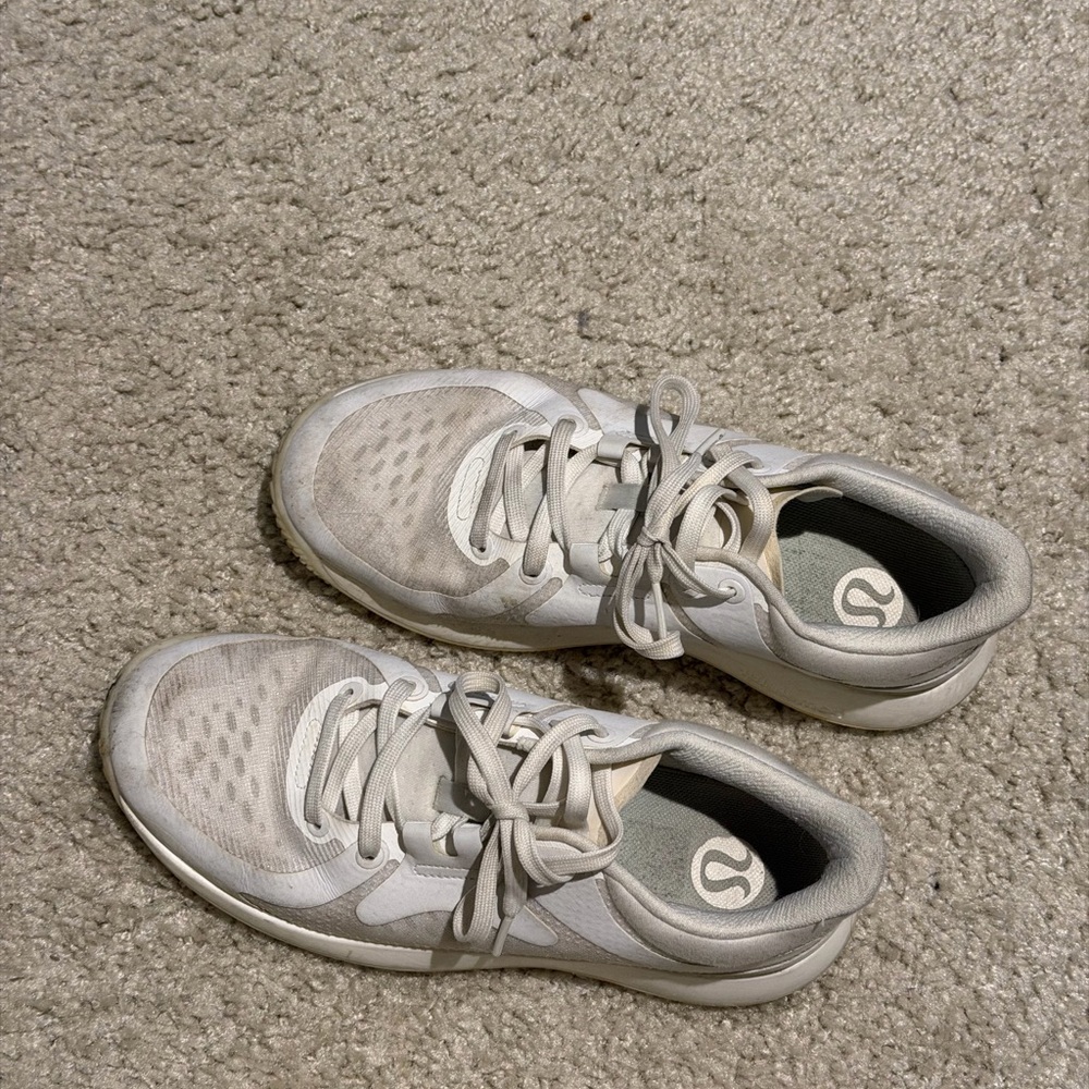 Lululemon White/Light Gray Athletic Sneakers